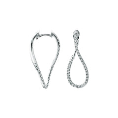 Creolen mit 0.22 ct Diamanten in 585 oder 750 Weissgold