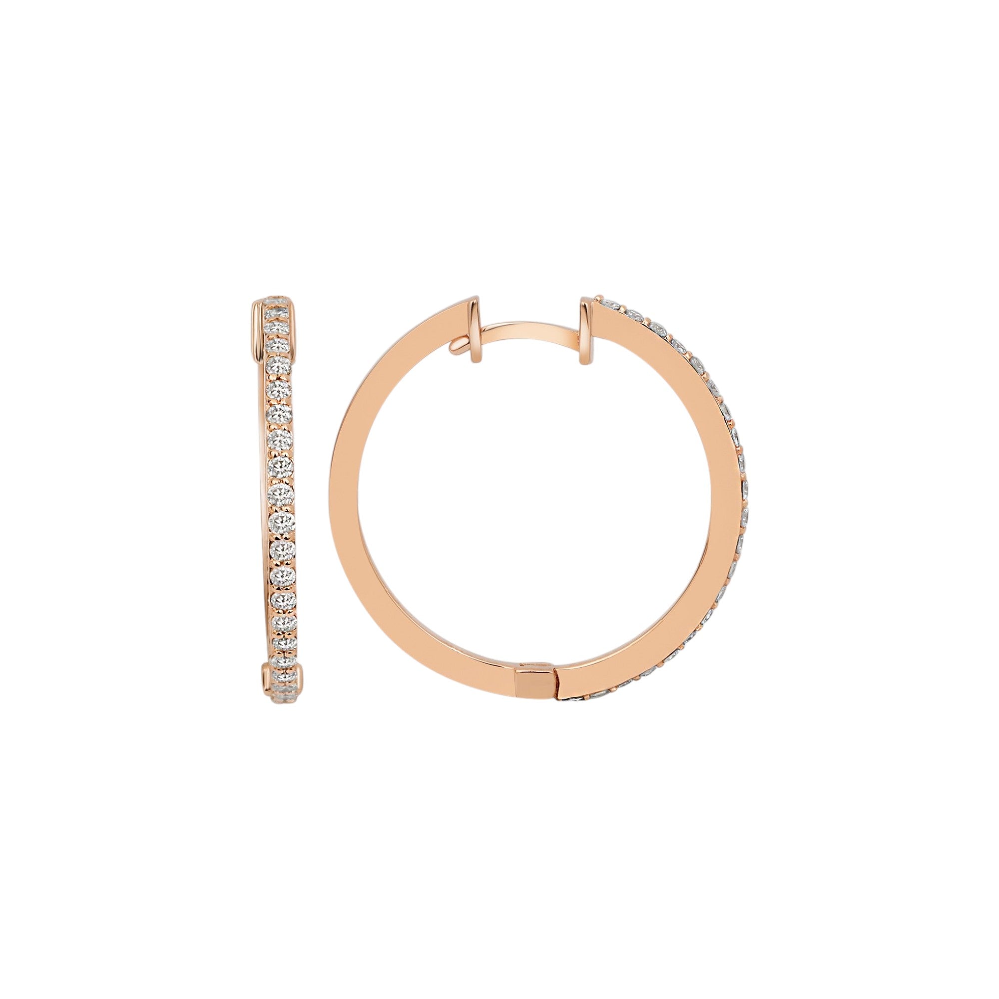 Creolen mit 0.35 ct Diamanten in 585 oder 750 Weissgold