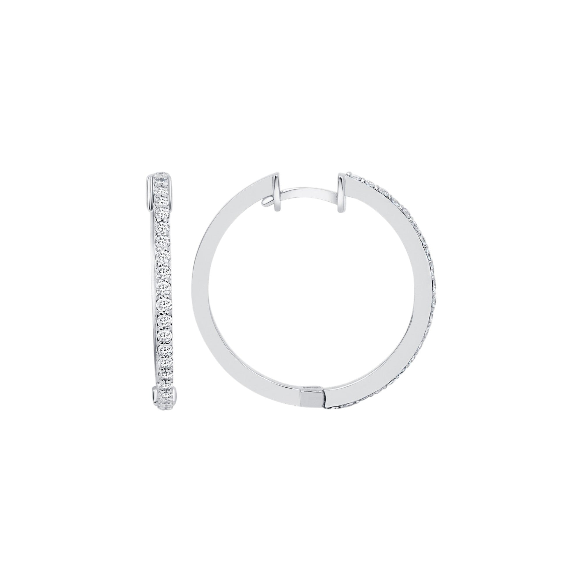 Creolen mit 0.42 ct Diamanten in 585 oder 750 Weissgold