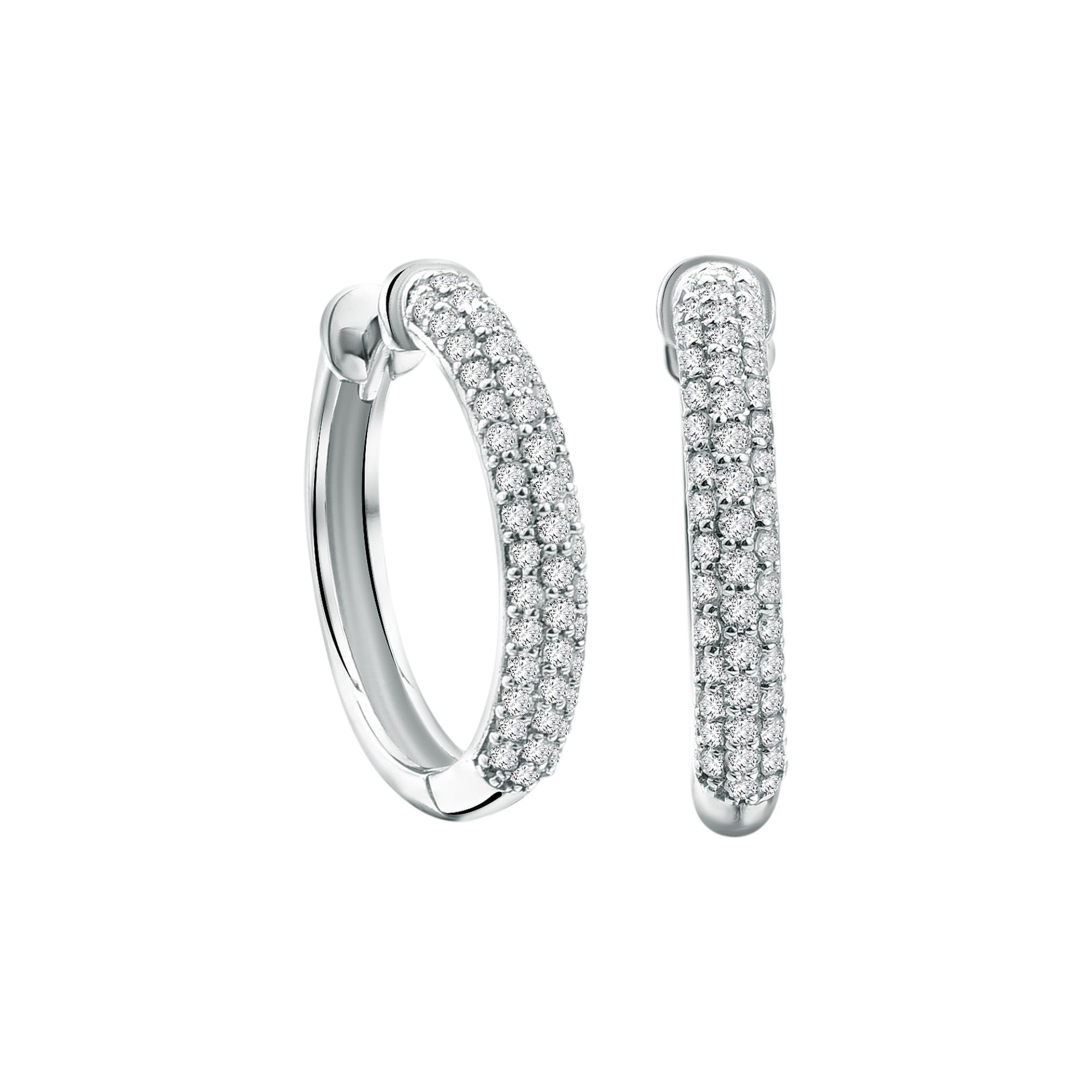 Creolen mit 0.53 ct Diamanten in 585 oder 750 Weissgold