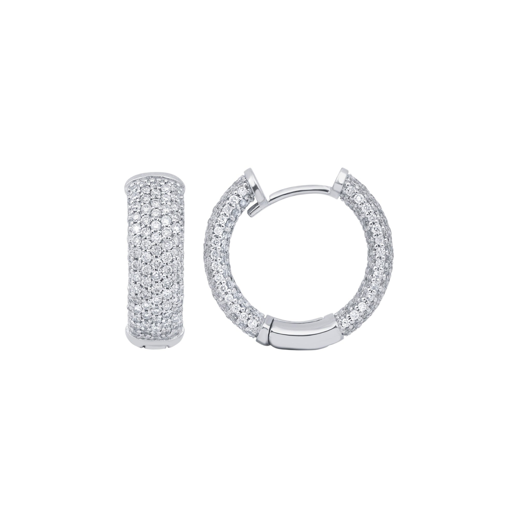 Creolen mit 3.05 ct Diamanten in 585 oder 750 Weissgold