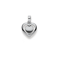 Herzanhänger 18 Karat Weissgold 750 - 13x12 mm