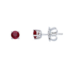 Damen-Ohrstecker aus 18 Karat Gold mit funkelndem Rubin