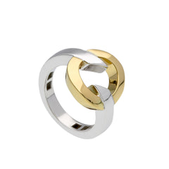 Bague femme en or 18 carats bicolore en or blanc et jaune - 281670