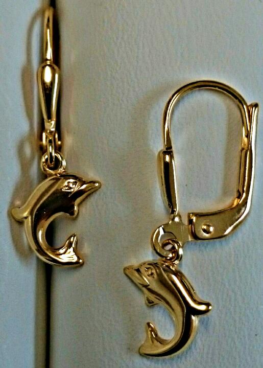 Delfin Ohrhänger 18 Karat Gelbgold - OGO1028