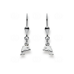 Delfin Ohrhänger in 18 Karat Weissgold