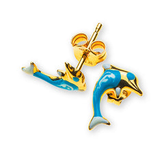 Delfin Ohrstecker 18 Karat Gelbgold - OGO1021