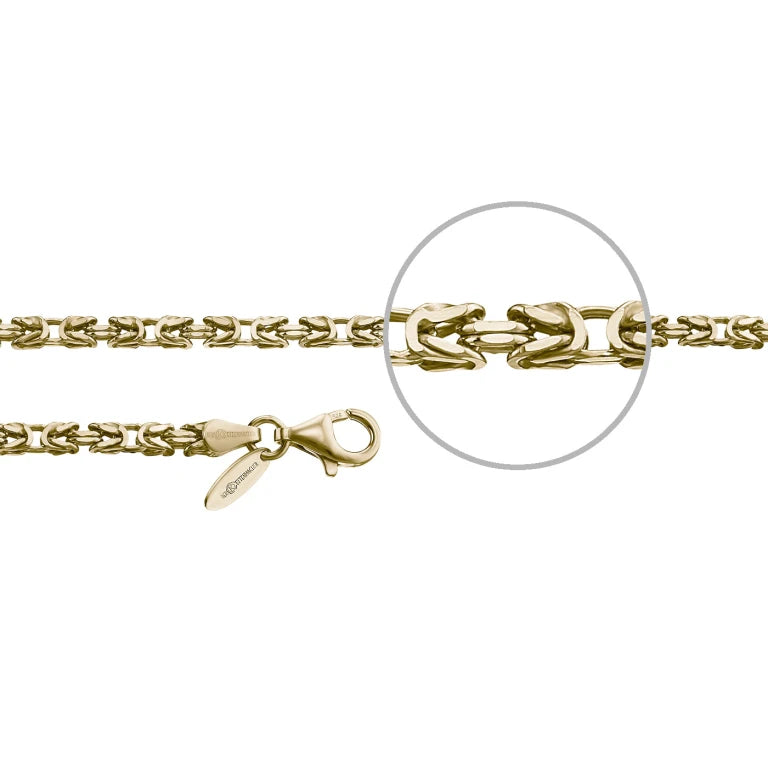 Der Kettenmacher Königskette für Männer - Silber Vergoldet Halsketten - KÖ1-50G