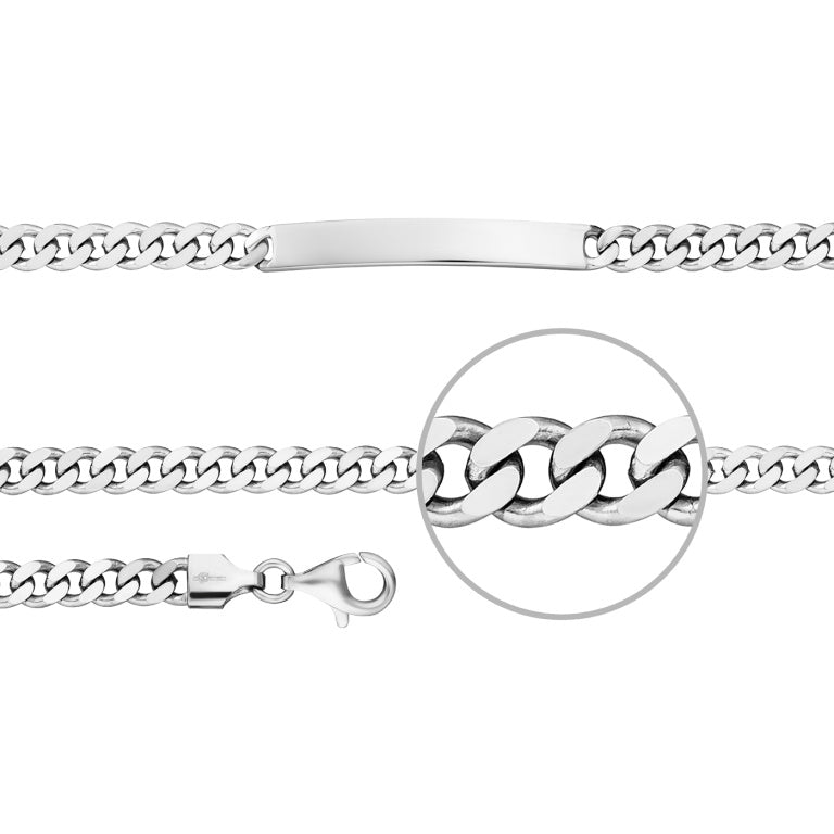Der Kettenmacher Panzergravurarmband Silber für Männer - PG1-23S