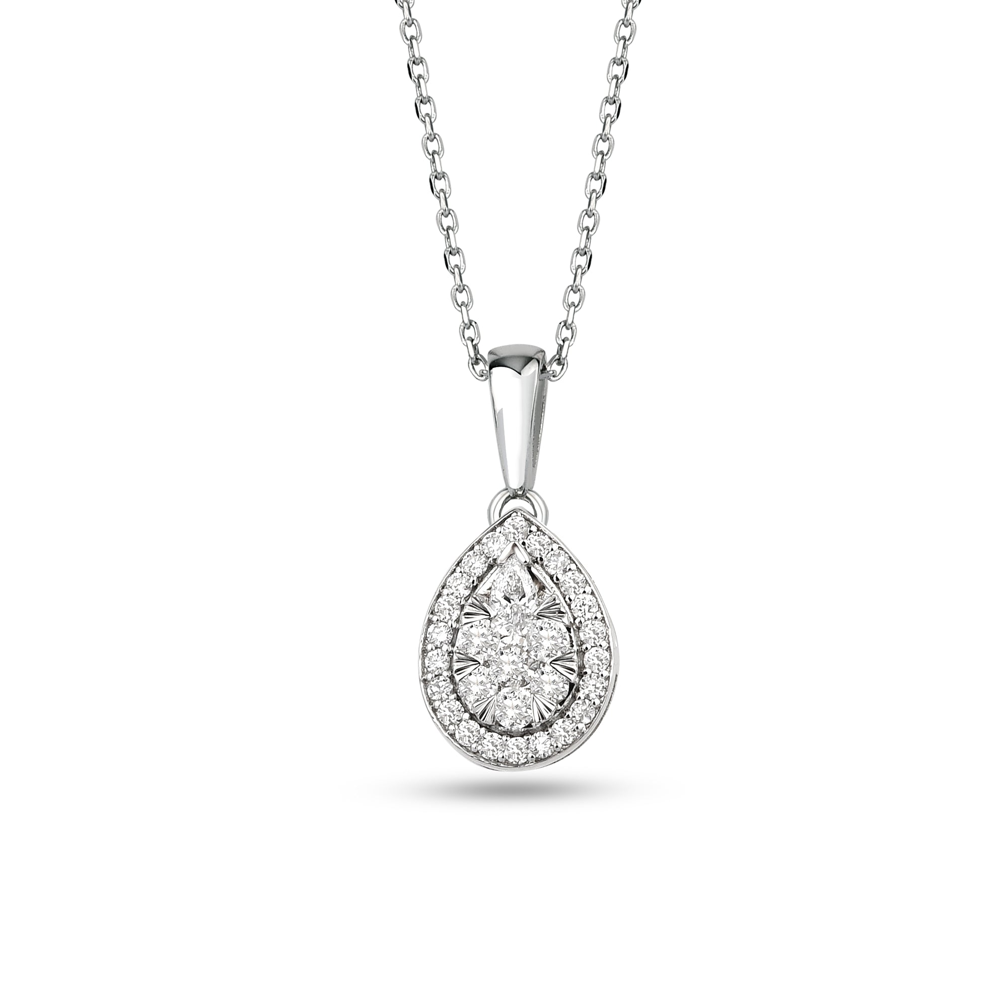 Damen Diamant-Halskette aus 18K Weissgold - KL0001141
