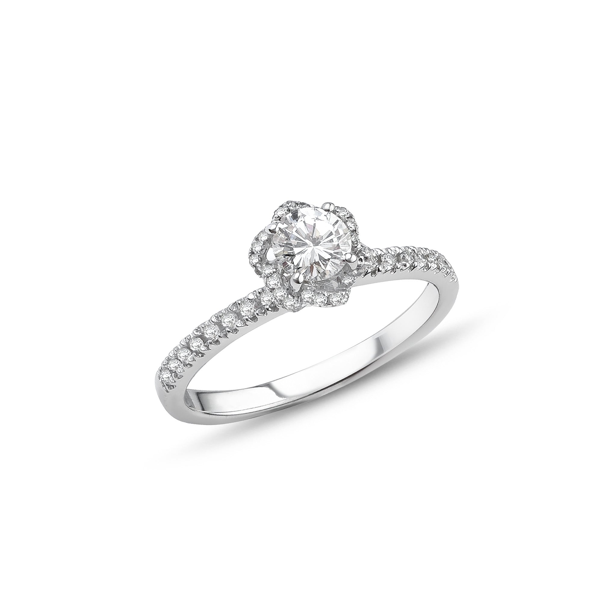 Damen Diamantring aus 18K Weissgold in Grösse 54 - YZ0005344