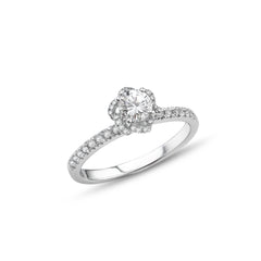 Damen Diamantring aus 18K Weissgold in Grösse 54 - YZ0005344