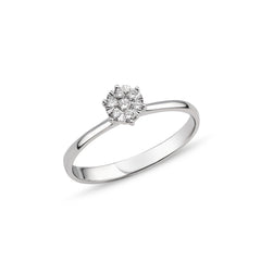 Damen Diamantring aus 18K Weissgold in Grösse 54 - YZ0005381