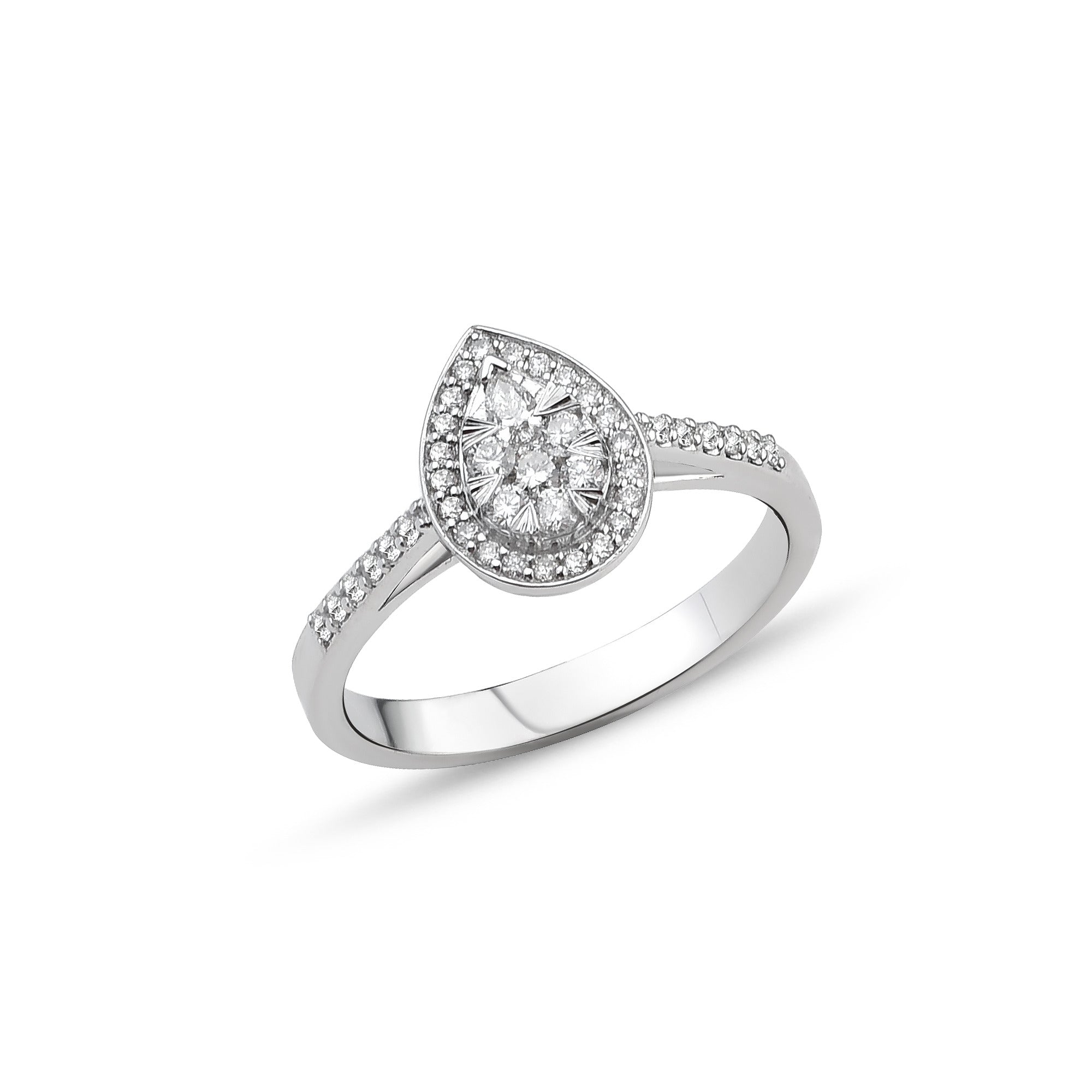 Damen Diamantring aus 18K Weissgold in Grösse 54 - YZ0005398