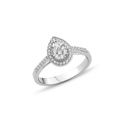 Damen Diamantring aus 18K Weissgold in Grösse 54 - YZ0005398