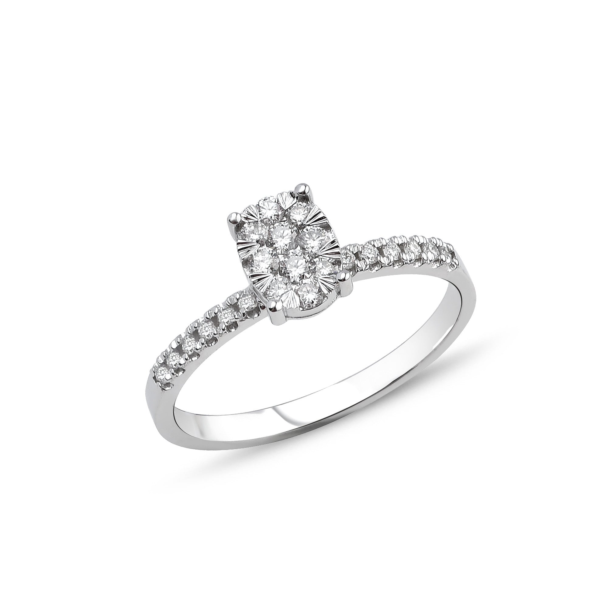 Damen Diamantring aus 18K Weissgold in Grösse 54 - YZ0005400