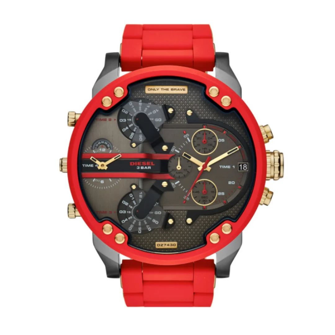 Diesel Herrenuhr Mr. Daddy 2.0 Chronograph in Red - DZ7430