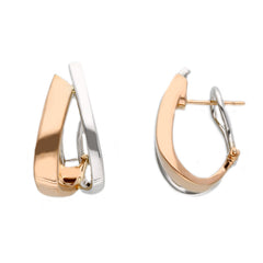 Edle Damenohrringe aus 18 Karat Bicolor Gold – Weiss und Roségold - 277334