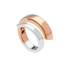 Bague élégante en or 18 carats pour femme bicolore or rose et or blanc - 281667