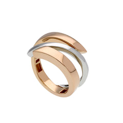 Bague élégante pour femme en or bicolore 18 carats - blanc et rose pour une beauté intemporelle - 277337
