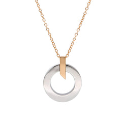 Elegantes Goldcollier für Damen aus 18 Karat Weiss- und Roségold - 281678