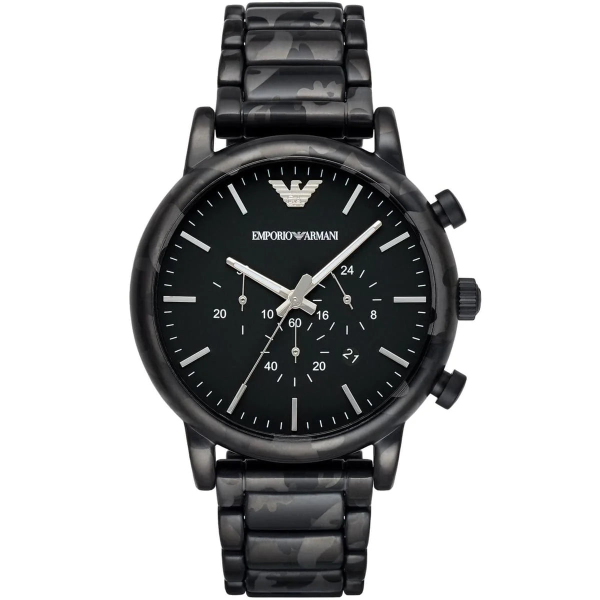 Emporio Armani Luigi Chronograph aus schwarzem Edelstahl Herrenuhr - AR11045