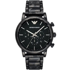 Emporio Armani Luigi Chronograph aus schwarzem Edelstahl Herrenuhr - AR11045