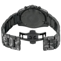 Emporio Armani Sport Camo Schwarz Edelstahl Chronograph Herrenuhr - AR11027