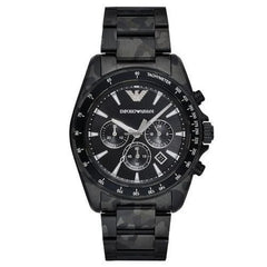 Emporio Armani Sport Camo Schwarz Edelstahl Chronograph Herrenuhr - AR11027