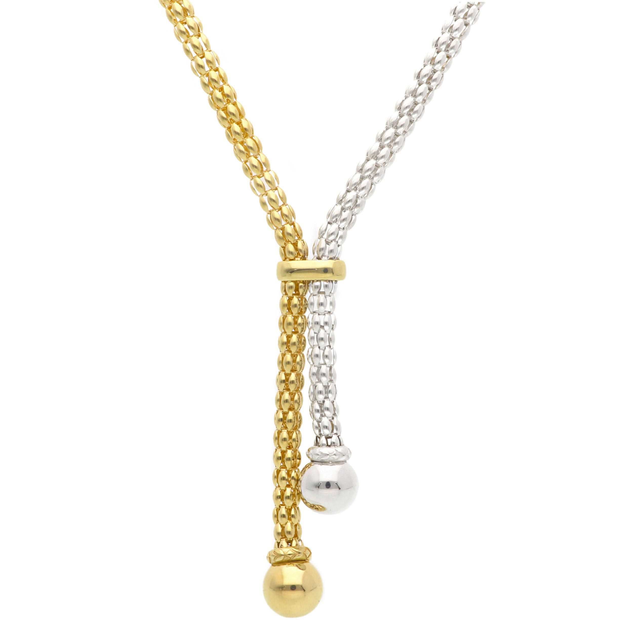 Exklusiver 18 Karat 750er Goldschmuck für Damen – Elegante Halskette aus Bicolorgold - 275229