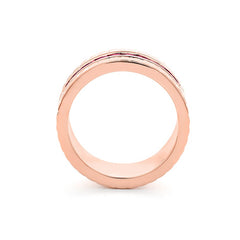 Facet Cnc Ring halbgefasster Memoirering in 750/18 Karat Roségold