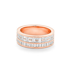 Facet Cnc Ring Halbgefasster Memoirering in 750/18 Karat Roségold