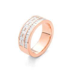 Facet Cnc Ring Halbgefasster Memoirering in 750/18 Karat Roségold