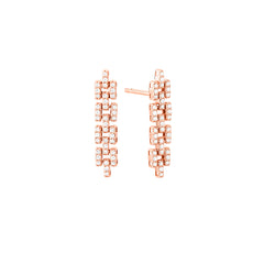 Facet Smart Ohrhänger in 18 Karat Roségold mit gefassten Diamanten - E7140191GPN08