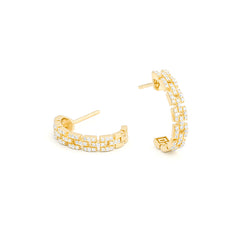 Facet Smart Ohrstecker in 18 Karat Gelbgold mit gefassten Diamanten - E0140199GYN08