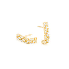 Facet Smart Ohrstecker in 18 Karat Gelbgold mit gefassten Diamanten - E0140C00GYN08