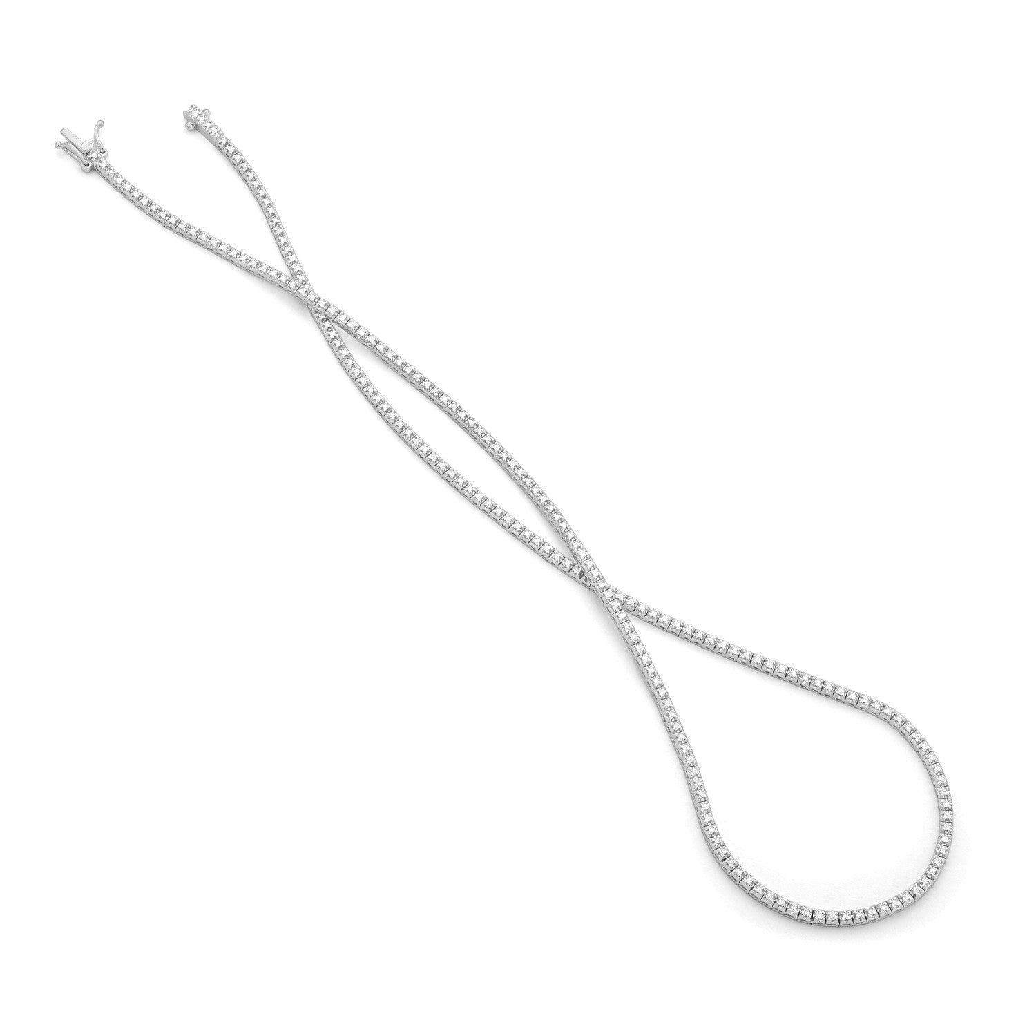 Facet Tennis-Collier in 18 Karat - 750 Weissgold mit gefassten Diamanten- N71F2300PWA42