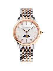 Frederique Constant Slimline Ladies Moonphase Damenuhr - FC-206MPWD1S2B