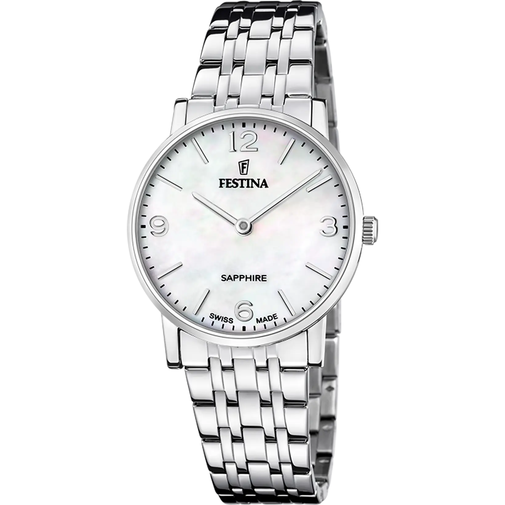 Festina Swiss Made Edelstahl Armband Damenuhr - F20047/2
