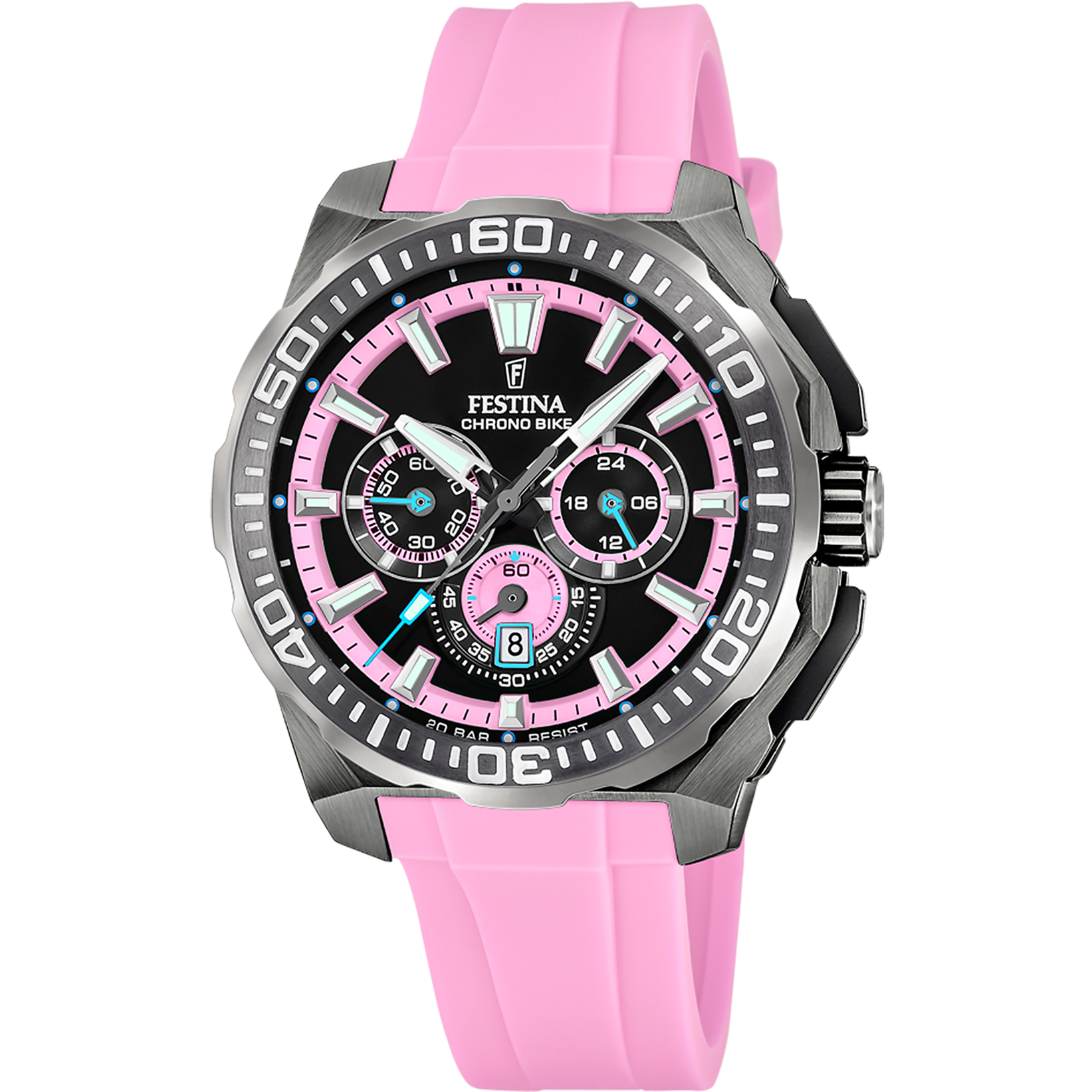Festina Herrenuhr Swiss Made Chrono Bike - Rosé Kautschukarmband - F20725/2