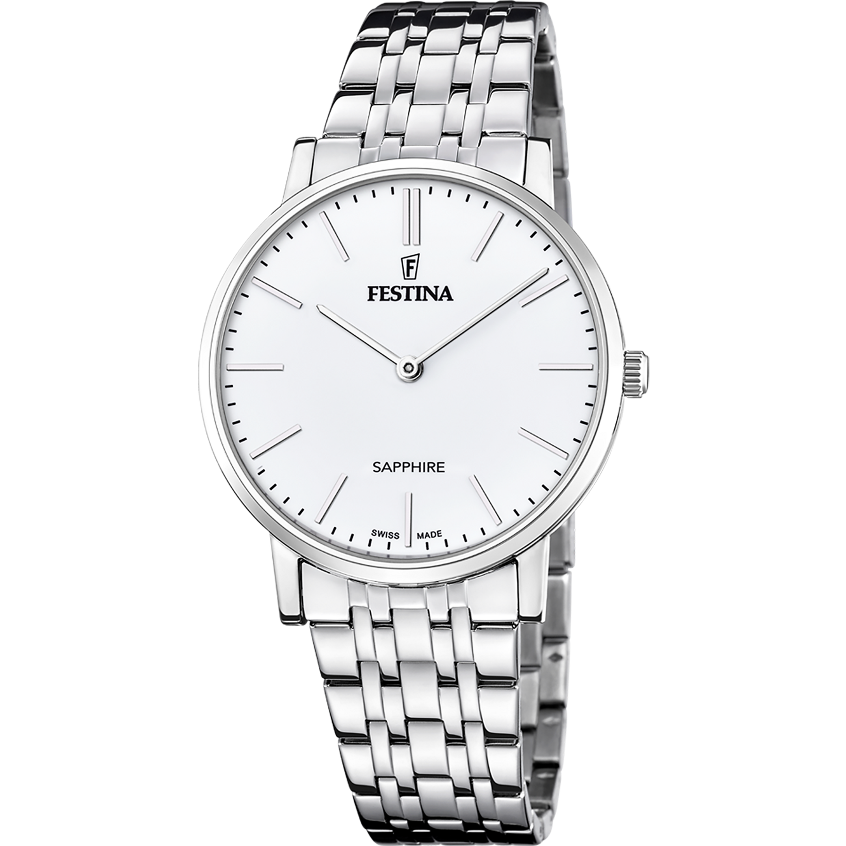Festina Swiss Made Edelstahl Armband Herrenuhr - F20045/2