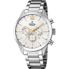 Festina Timeless Chrono Herrenuhr mit Edelstahl Armband - F20343/1