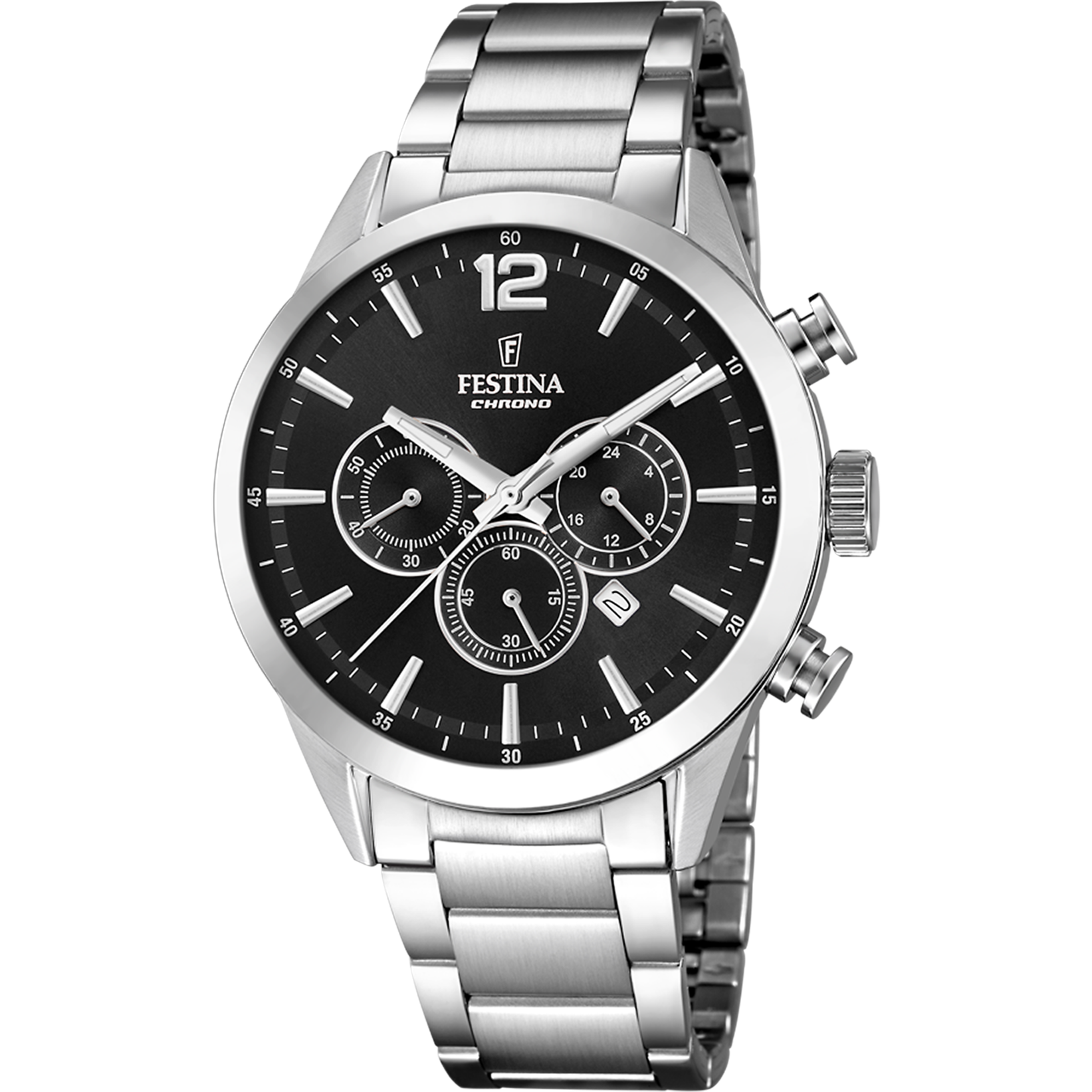 Festina Timeless Chrono Herrenuhr mit Edelstahl Armband - F20343/8