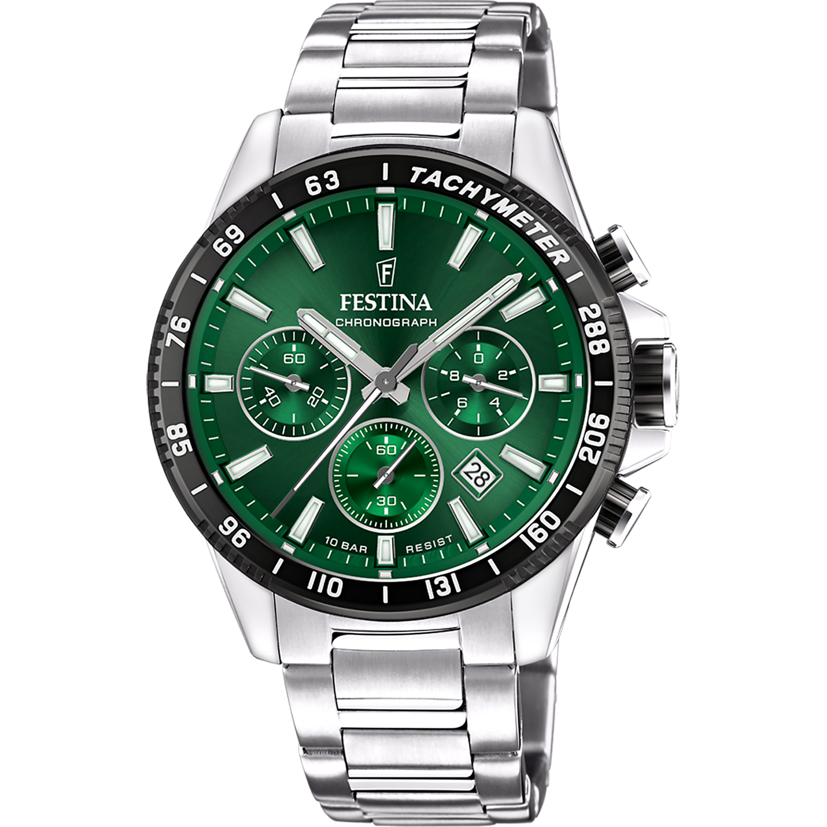 Festina Timeless Chrono Herrenuhr mit Edelstahl Armband - F20560/4
