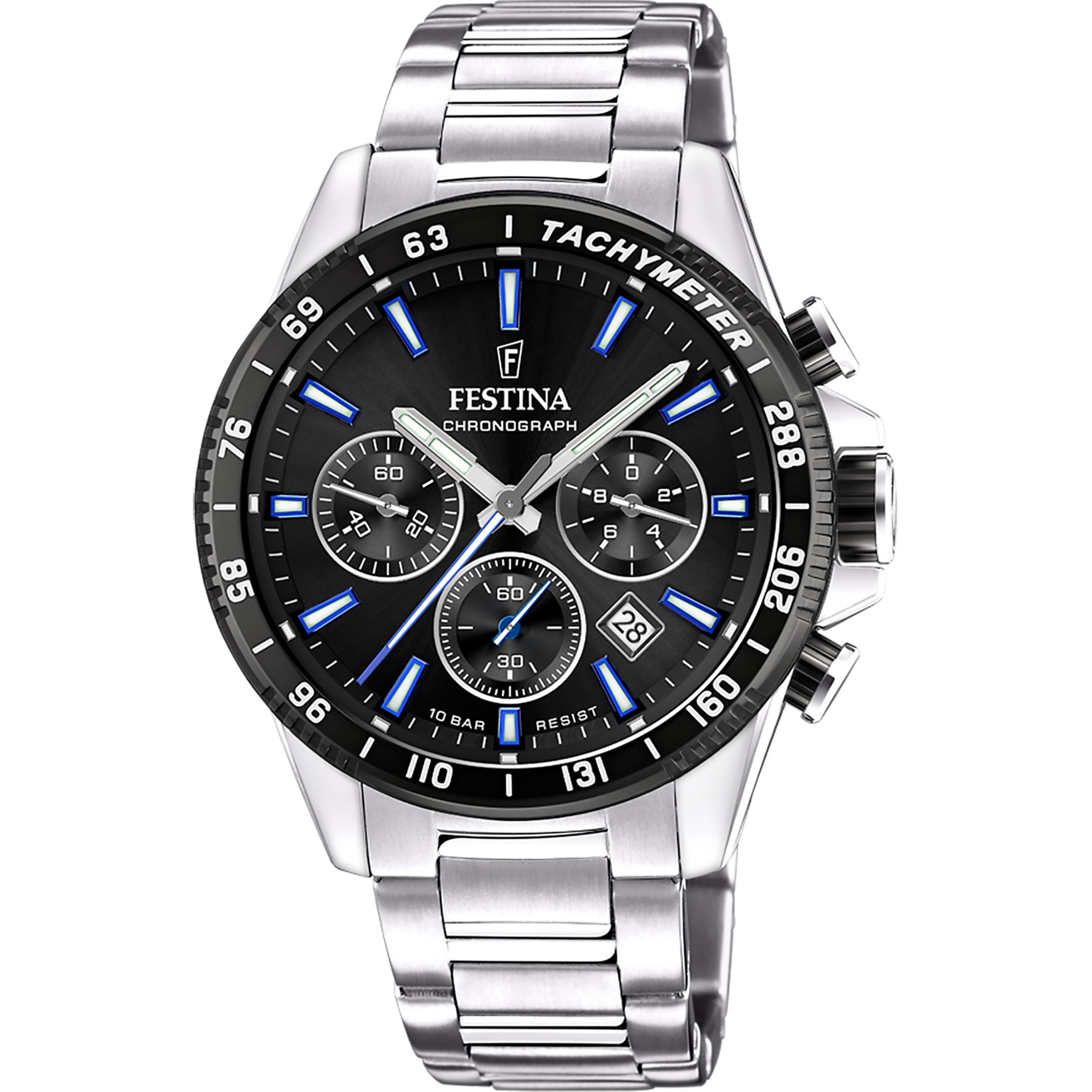 Festina Timeless Chrono Herrenuhr mit Edelstahl Armband - F20560/5
