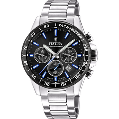 Festina Timeless Chrono Herrenuhr mit Edelstahl Armband - F20560/5