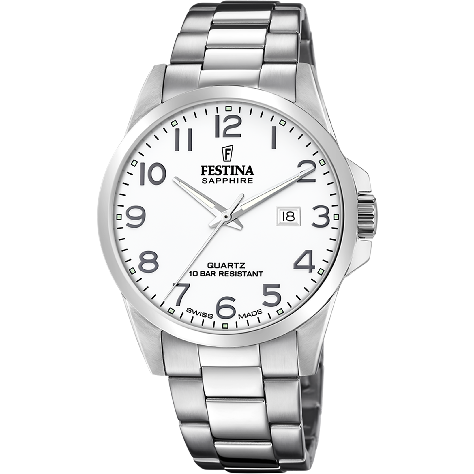 Festina Swiss Made Edelstahl Armband Herrenuhr - F20024/1