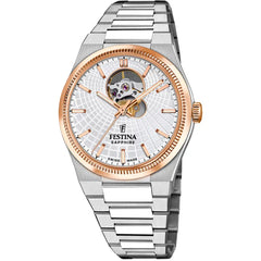 Festina Swiss Rivé Open Heart 40 Bicolor / Silber Herrenuhr - F20061/1