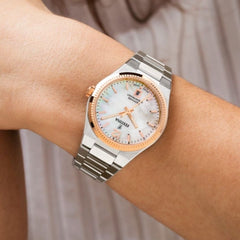Festina Swiss Rivé Date Bicolour Damenuhr - Mother of Pearl - F20066/1