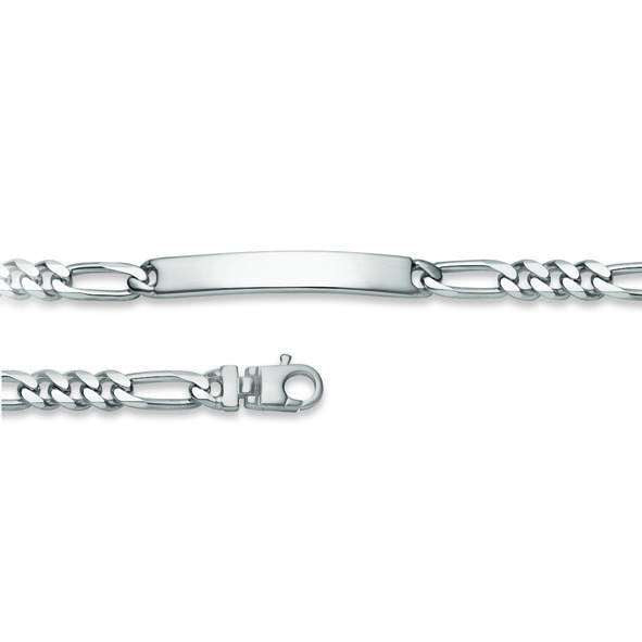 Figaro Plaketten Armband aus Silber 925 weiss - 6277.00014/1900